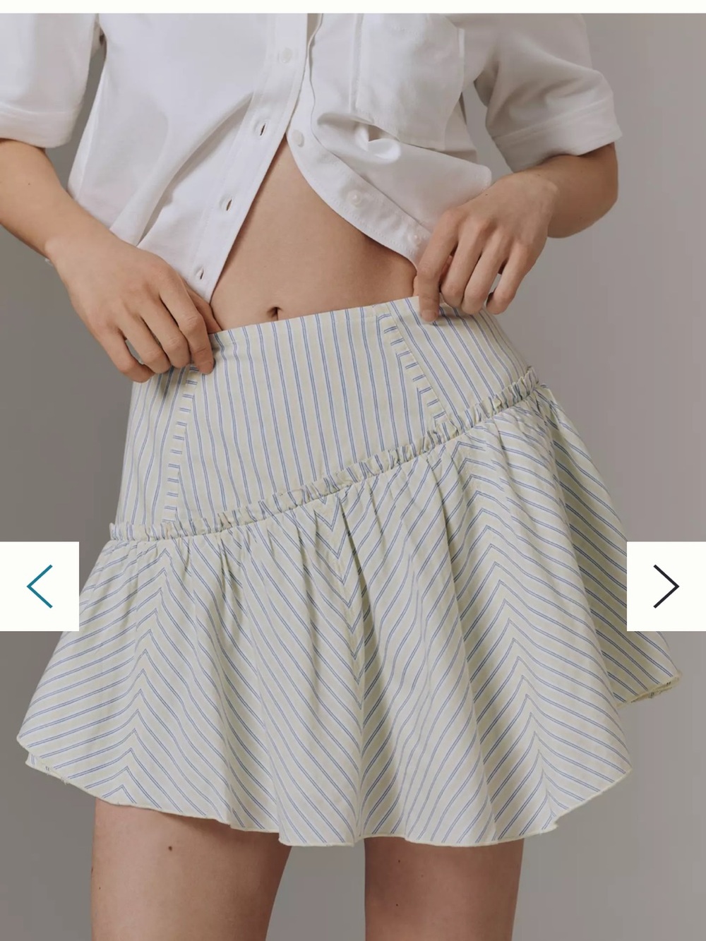 Maeve Asymmetric Flounced Mini Skirt